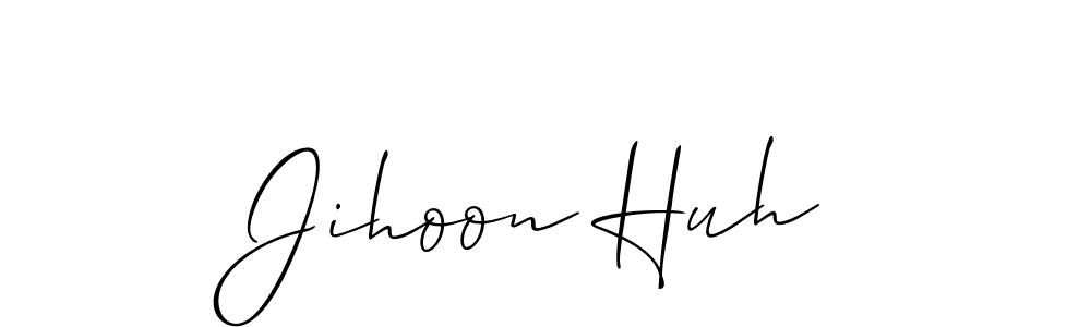 if you are searching for the best signature style for your name Jihoon Huh. so please give up your signature search. here we have designed multiple signature styles  using Allison_Script. Jihoon Huh signature style 2 images and pictures png