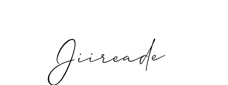 Allison_Script is a professional signature style that is perfect for those who want to add a touch of class to their signature. It is also a great choice for those who want to make their signature more unique. Get Jiireade name to fancy signature for free. Jiireade signature style 2 images and pictures png