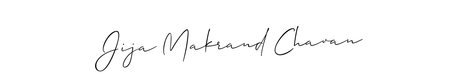 Create a beautiful signature design for name Jija Makrand Chavan. With this signature (Allison_Script) fonts, you can make a handwritten signature for free. Jija Makrand Chavan signature style 2 images and pictures png