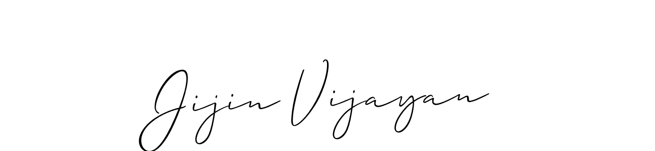 Use a signature maker to create a handwritten signature online. With this signature software, you can design (Allison_Script) your own signature for name Jijin Vijayan. Jijin Vijayan signature style 2 images and pictures png