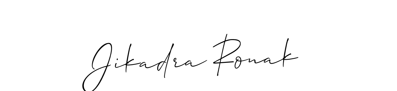 if you are searching for the best signature style for your name Jikadra Ronak. so please give up your signature search. here we have designed multiple signature styles  using Allison_Script. Jikadra Ronak signature style 2 images and pictures png