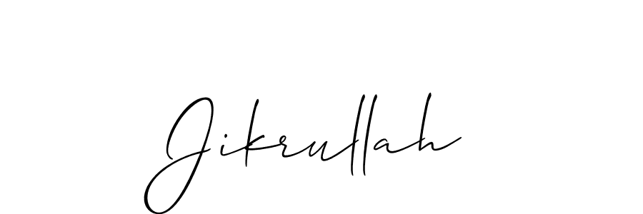 Make a beautiful signature design for name Jikrullah. With this signature (Allison_Script) style, you can create a handwritten signature for free. Jikrullah signature style 2 images and pictures png