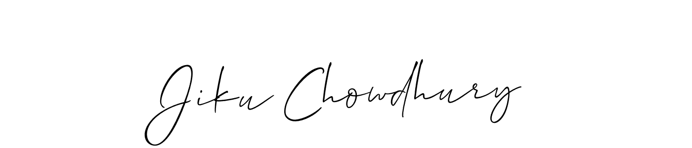 Also You can easily find your signature by using the search form. We will create Jiku Chowdhury name handwritten signature images for you free of cost using Allison_Script sign style. Jiku Chowdhury signature style 2 images and pictures png
