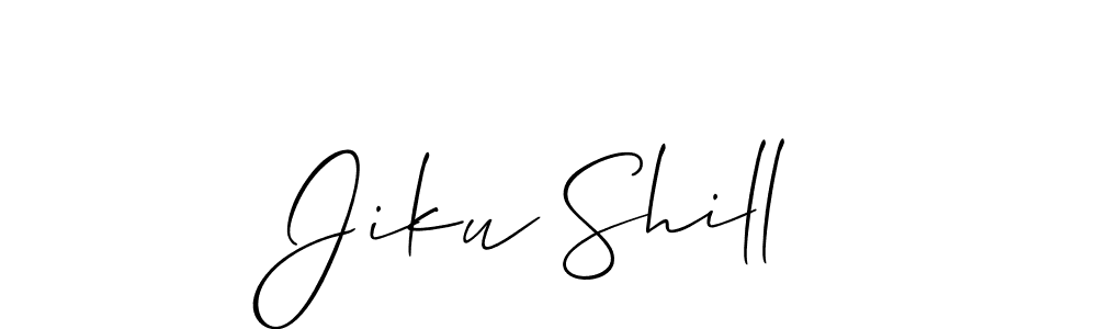 Make a beautiful signature design for name Jiku Shill. With this signature (Allison_Script) style, you can create a handwritten signature for free. Jiku Shill signature style 2 images and pictures png