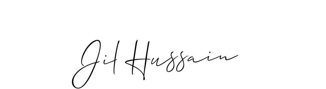 The best way (Allison_Script) to make a short signature is to pick only two or three words in your name. The name Jil Hussain include a total of six letters. For converting this name. Jil Hussain signature style 2 images and pictures png