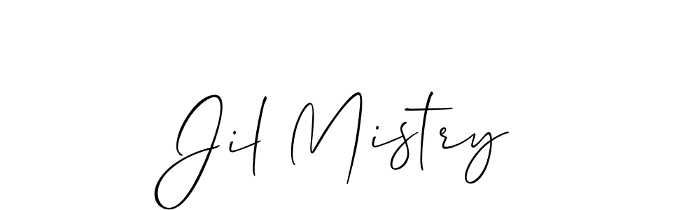 How to make Jil Mistry name signature. Use Allison_Script style for creating short signs online. This is the latest handwritten sign. Jil Mistry signature style 2 images and pictures png