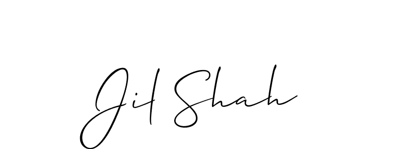You should practise on your own different ways (Allison_Script) to write your name (Jil Shah) in signature. don't let someone else do it for you. Jil Shah signature style 2 images and pictures png