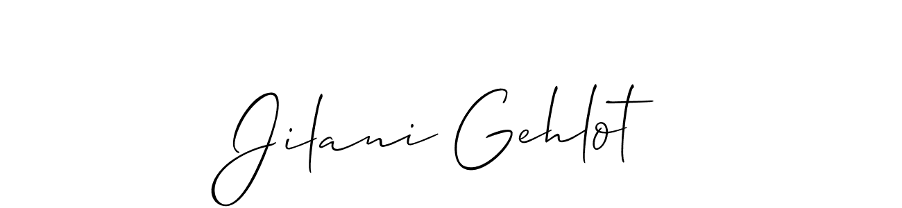 It looks lik you need a new signature style for name Jilani Gehlot. Design unique handwritten (Allison_Script) signature with our free signature maker in just a few clicks. Jilani Gehlot signature style 2 images and pictures png