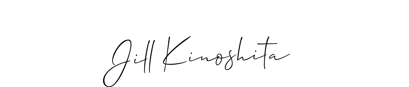 You should practise on your own different ways (Allison_Script) to write your name (Jill Kinoshita) in signature. don't let someone else do it for you. Jill Kinoshita signature style 2 images and pictures png