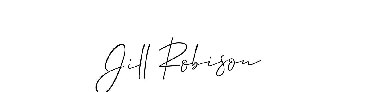 Design your own signature with our free online signature maker. With this signature software, you can create a handwritten (Allison_Script) signature for name Jill Robison. Jill Robison signature style 2 images and pictures png