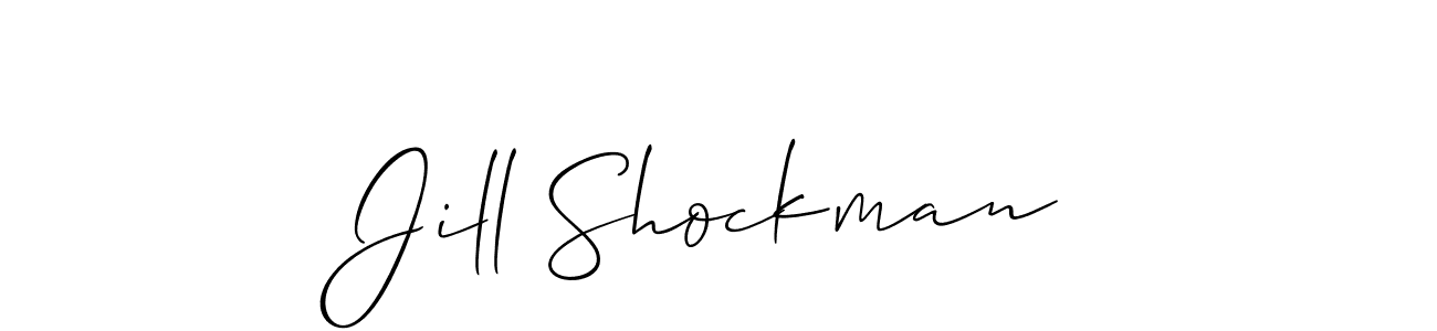 Allison_Script is a professional signature style that is perfect for those who want to add a touch of class to their signature. It is also a great choice for those who want to make their signature more unique. Get Jill Shockman name to fancy signature for free. Jill Shockman signature style 2 images and pictures png