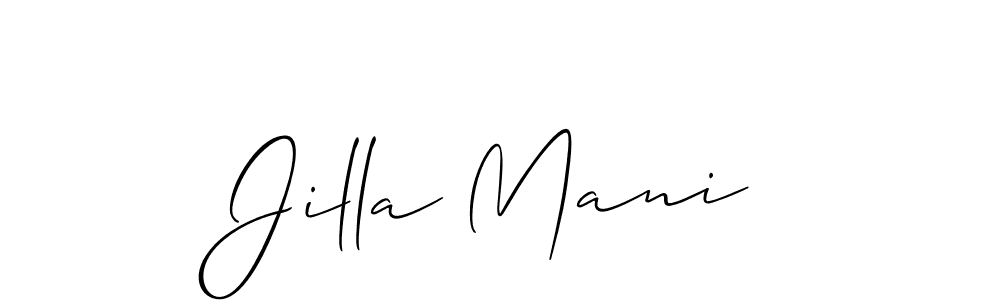 Also You can easily find your signature by using the search form. We will create Jilla Mani name handwritten signature images for you free of cost using Allison_Script sign style. Jilla Mani signature style 2 images and pictures png