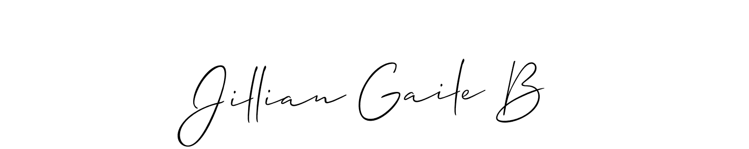 How to make Jillian Gaile B name signature. Use Allison_Script style for creating short signs online. This is the latest handwritten sign. Jillian Gaile B signature style 2 images and pictures png