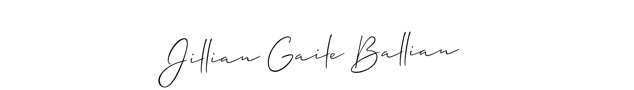 Jillian Gaile Ballian stylish signature style. Best Handwritten Sign (Allison_Script) for my name. Handwritten Signature Collection Ideas for my name Jillian Gaile Ballian. Jillian Gaile Ballian signature style 2 images and pictures png