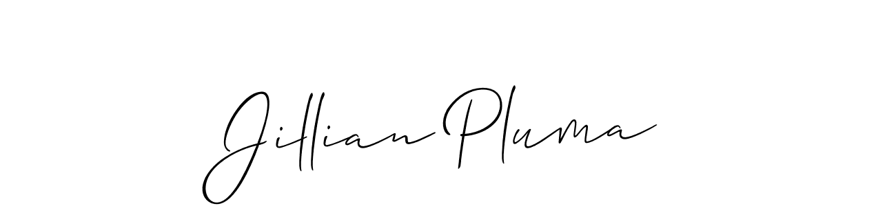 Make a short Jillian Pluma signature style. Manage your documents anywhere anytime using Allison_Script. Create and add eSignatures, submit forms, share and send files easily. Jillian Pluma signature style 2 images and pictures png