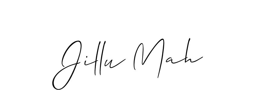 How to Draw Jillu Mah signature style? Allison_Script is a latest design signature styles for name Jillu Mah. Jillu Mah signature style 2 images and pictures png