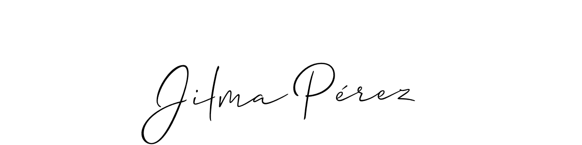 Jilma Pérez stylish signature style. Best Handwritten Sign (Allison_Script) for my name. Handwritten Signature Collection Ideas for my name Jilma Pérez. Jilma Pérez signature style 2 images and pictures png