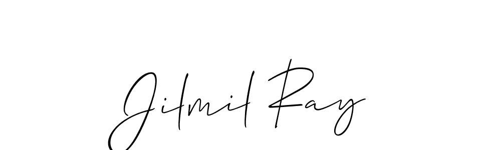 The best way (Allison_Script) to make a short signature is to pick only two or three words in your name. The name Jilmil Ray include a total of six letters. For converting this name. Jilmil Ray signature style 2 images and pictures png