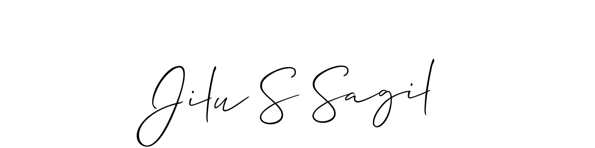 Similarly Allison_Script is the best handwritten signature design. Signature creator online .You can use it as an online autograph creator for name Jilu S Sagil. Jilu S Sagil signature style 2 images and pictures png