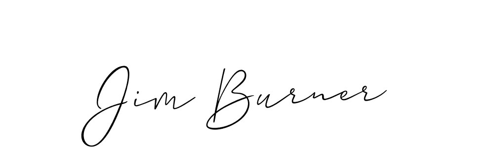 Make a beautiful signature design for name Jim Burner. With this signature (Allison_Script) style, you can create a handwritten signature for free. Jim Burner signature style 2 images and pictures png