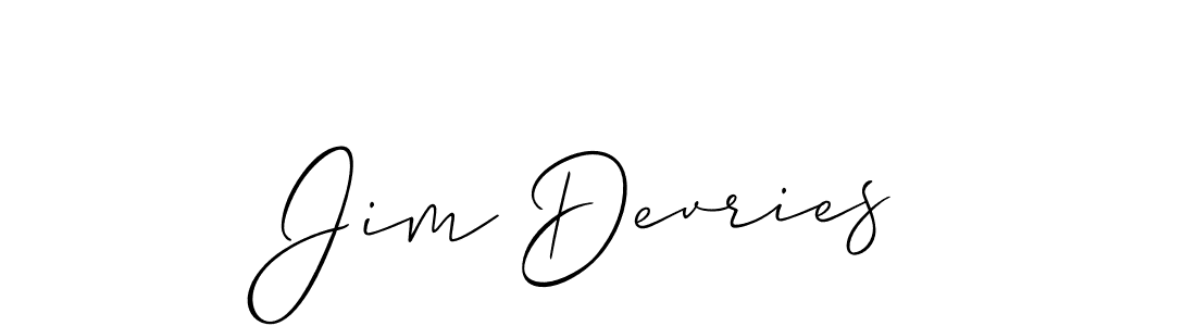 How to Draw Jim Devries signature style? Allison_Script is a latest design signature styles for name Jim Devries. Jim Devries signature style 2 images and pictures png