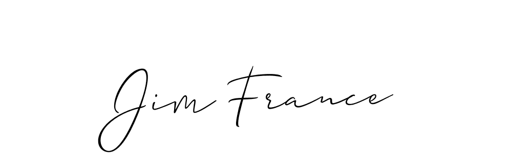 Jim France stylish signature style. Best Handwritten Sign (Allison_Script) for my name. Handwritten Signature Collection Ideas for my name Jim France. Jim France signature style 2 images and pictures png
