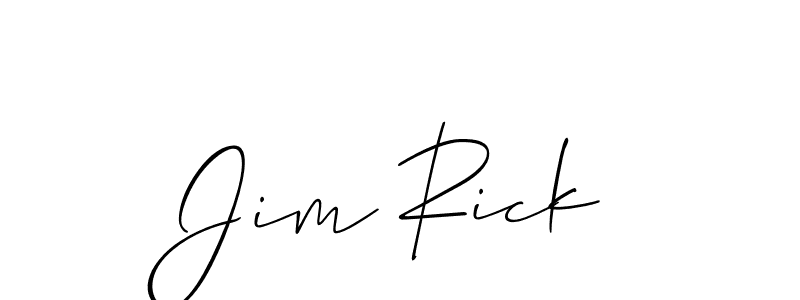 You should practise on your own different ways (Allison_Script) to write your name (Jim Rick) in signature. don't let someone else do it for you. Jim Rick signature style 2 images and pictures png