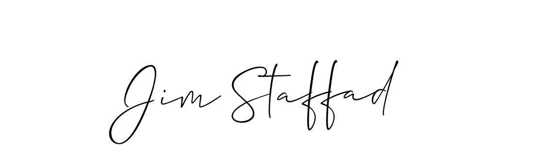 Create a beautiful signature design for name Jim Staffad. With this signature (Allison_Script) fonts, you can make a handwritten signature for free. Jim Staffad signature style 2 images and pictures png