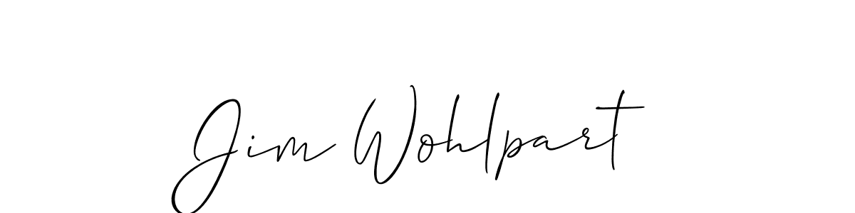 Design your own signature with our free online signature maker. With this signature software, you can create a handwritten (Allison_Script) signature for name Jim Wohlpart. Jim Wohlpart signature style 2 images and pictures png