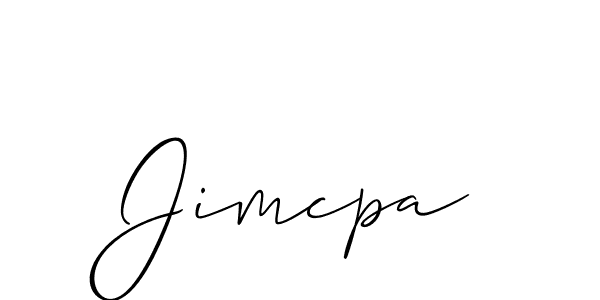 if you are searching for the best signature style for your name Jimcpa. so please give up your signature search. here we have designed multiple signature styles  using Allison_Script. Jimcpa signature style 2 images and pictures png