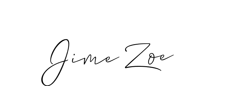 Design your own signature with our free online signature maker. With this signature software, you can create a handwritten (Allison_Script) signature for name Jime Zoe. Jime Zoe signature style 2 images and pictures png