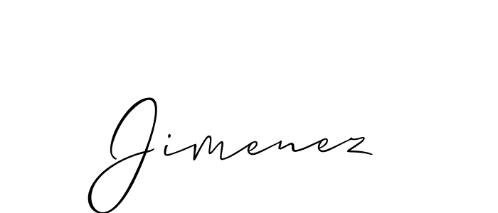 Create a beautiful signature design for name Jimenez. With this signature (Allison_Script) fonts, you can make a handwritten signature for free. Jimenez signature style 2 images and pictures png