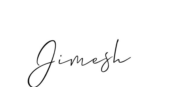 Use a signature maker to create a handwritten signature online. With this signature software, you can design (Allison_Script) your own signature for name Jimesh. Jimesh signature style 2 images and pictures png