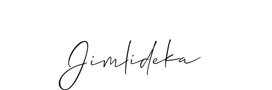 How to make Jimlideka name signature. Use Allison_Script style for creating short signs online. This is the latest handwritten sign. Jimlideka signature style 2 images and pictures png