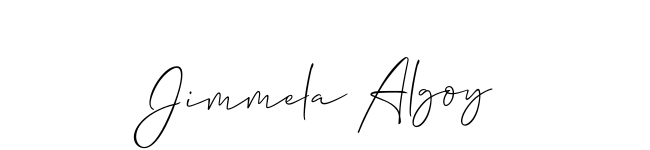 if you are searching for the best signature style for your name Jimmela Algoy. so please give up your signature search. here we have designed multiple signature styles  using Allison_Script. Jimmela Algoy signature style 2 images and pictures png