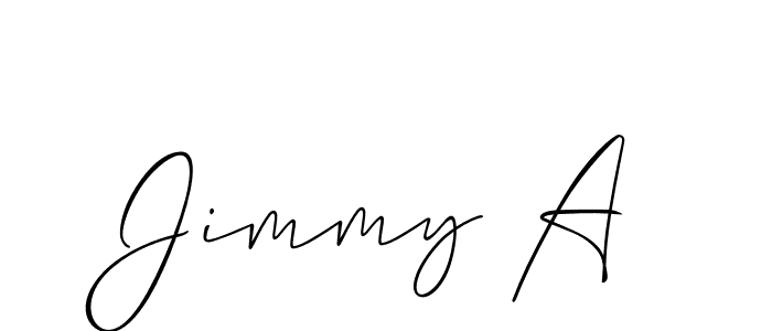 Design your own signature with our free online signature maker. With this signature software, you can create a handwritten (Allison_Script) signature for name Jimmy A. Jimmy A signature style 2 images and pictures png