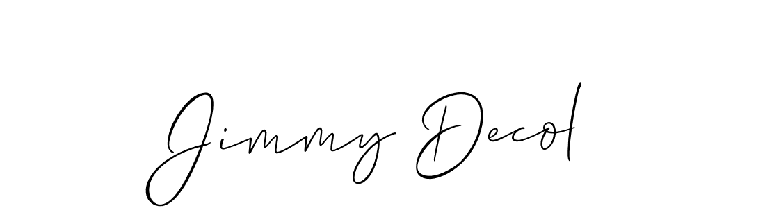 Similarly Allison_Script is the best handwritten signature design. Signature creator online .You can use it as an online autograph creator for name Jimmy Decol. Jimmy Decol signature style 2 images and pictures png