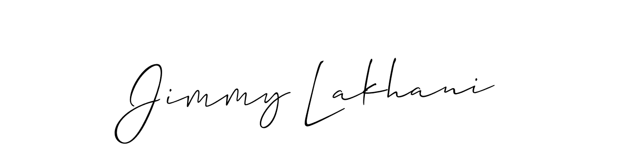 Create a beautiful signature design for name Jimmy Lakhani. With this signature (Allison_Script) fonts, you can make a handwritten signature for free. Jimmy Lakhani signature style 2 images and pictures png