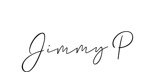 Use a signature maker to create a handwritten signature online. With this signature software, you can design (Allison_Script) your own signature for name Jimmy P. Jimmy P signature style 2 images and pictures png