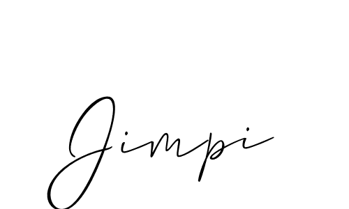 Create a beautiful signature design for name Jimpi. With this signature (Allison_Script) fonts, you can make a handwritten signature for free. Jimpi signature style 2 images and pictures png