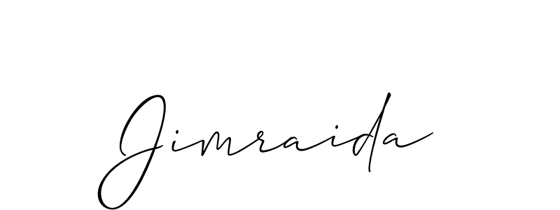 How to make Jimraida name signature. Use Allison_Script style for creating short signs online. This is the latest handwritten sign. Jimraida signature style 2 images and pictures png