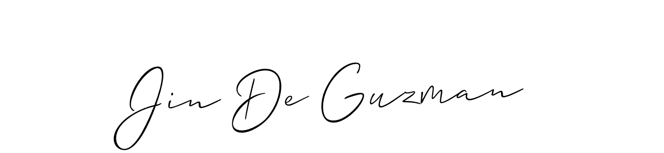 if you are searching for the best signature style for your name Jin De Guzman. so please give up your signature search. here we have designed multiple signature styles  using Allison_Script. Jin De Guzman signature style 2 images and pictures png