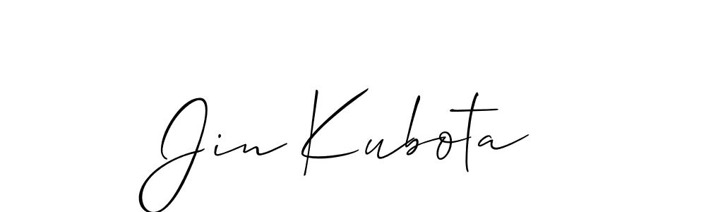 Use a signature maker to create a handwritten signature online. With this signature software, you can design (Allison_Script) your own signature for name Jin Kubota. Jin Kubota signature style 2 images and pictures png