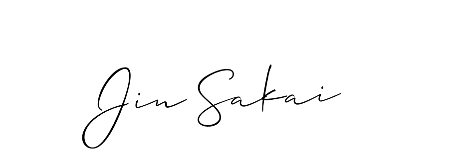 How to make Jin Sakai signature? Allison_Script is a professional autograph style. Create handwritten signature for Jin Sakai name. Jin Sakai signature style 2 images and pictures png