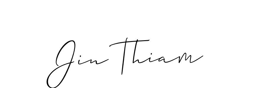 Use a signature maker to create a handwritten signature online. With this signature software, you can design (Allison_Script) your own signature for name Jin Thiam. Jin Thiam signature style 2 images and pictures png