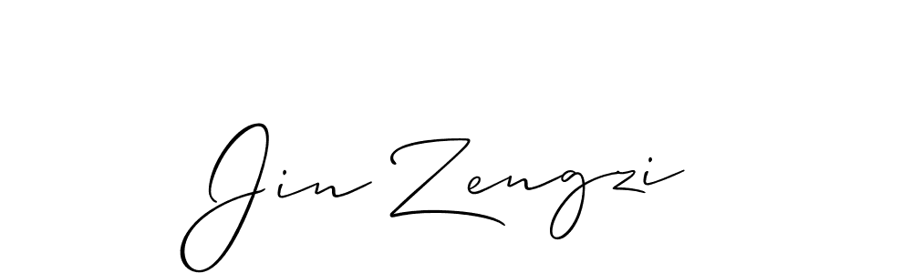 You should practise on your own different ways (Allison_Script) to write your name (Jin Zengzi) in signature. don't let someone else do it for you. Jin Zengzi signature style 2 images and pictures png