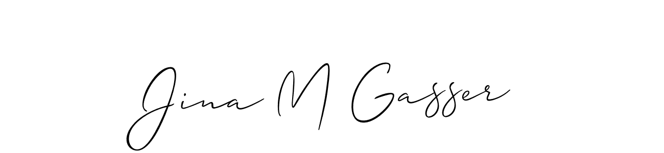 Check out images of Autograph of Jina M Gasser name. Actor Jina M Gasser Signature Style. Allison_Script is a professional sign style online. Jina M Gasser signature style 2 images and pictures png