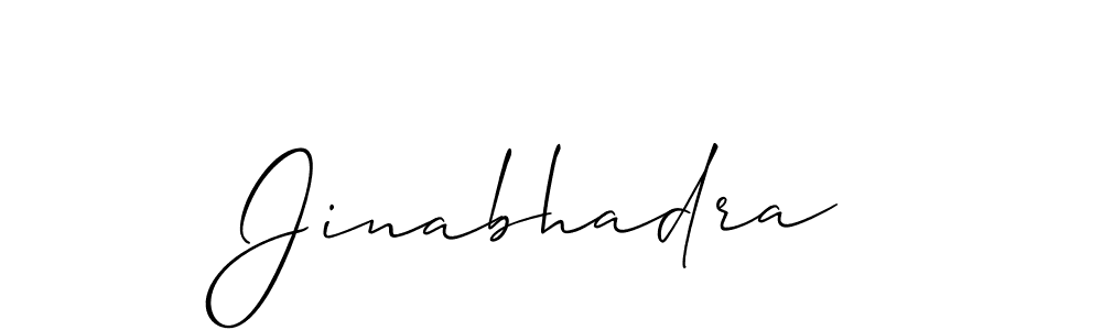Create a beautiful signature design for name Jinabhadra. With this signature (Allison_Script) fonts, you can make a handwritten signature for free. Jinabhadra signature style 2 images and pictures png