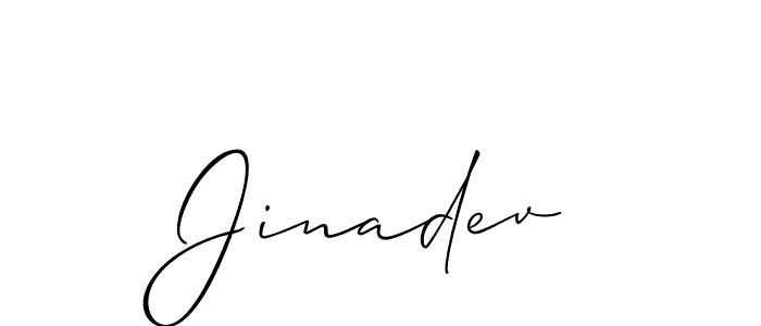 How to make Jinadev name signature. Use Allison_Script style for creating short signs online. This is the latest handwritten sign. Jinadev signature style 2 images and pictures png