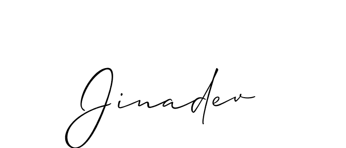 Similarly Allison_Script is the best handwritten signature design. Signature creator online .You can use it as an online autograph creator for name Jinadev. Jinadev signature style 2 images and pictures png